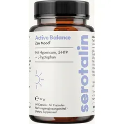 serotalin HAPPY MOOD KAPSELN - Natürlicher Stimmungsaufheller mit Johanniskraut und L-Tryptophan, 100% vegan, für innere Ruhe und Gelassenheit, 60 Kapseln für 2 Monate