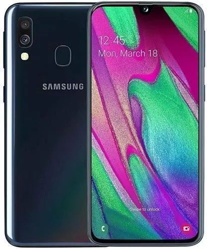 Samsung Galaxy A40 SM-A405FN/DS - Schwarz, 64GB, Dual-SIM, Android 9.0 - Kompaktes 5.9" Smartphone mit Super AMOLED Display, perfektem Multitasking dank 4 GB RAM und 64 GB internem Speicher für alle Ihre Apps und Medien.
