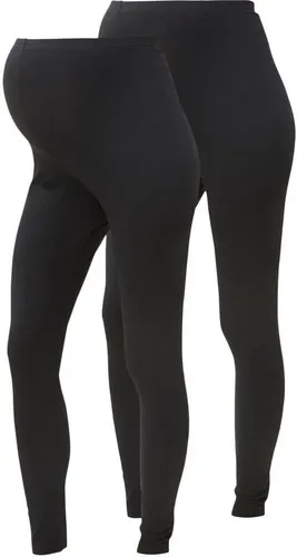 Mamalicious Umstandsleggings MLEMMA LONG LEGGING 2-P A. E. NOOS, Schwarz-3 - Umstandsleggings aus 50% BIO-Baumwolle, mit elastischem Bund für optimalen Tragekomfort und schmalem Schnitt. Perfekt für werdende Mütter!