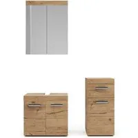 Vicco Badmöbel Set Luna - Spiegelschrank, Unterschrank und Midischrank - Badmöbel-Sets mit hochwertiger Melaminharzbeschichtung, strapazierfähig und pflegeleicht für ein elegantes Badezimmer.