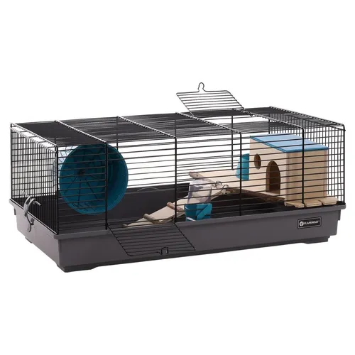 Flamingo Kleintierkäfig Hamsterkäfig Jang schwarz/grau - Käfige für Kleintiere, stilvolles Design in schwarz/grau und großzügiger Platz für deinen Hamster.