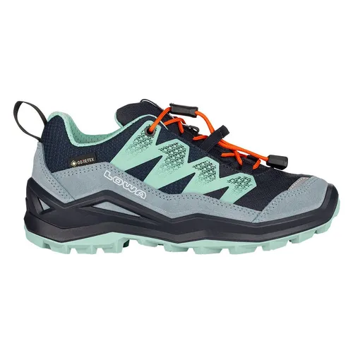 Lowa Maddox Pro GTX LO JR navy/rauchblau (6968) 34 - Kinder Wanderschuhe mit GORE-TEX Membran für optimalen Wetterschutz. Ideal für aktive Kinder, dank praktischem Speedlacing-System schnell an- und auszuziehen.