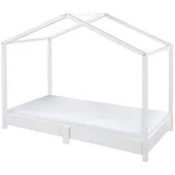 roba® Hausbett aus Massivholz – Montessori Bodenbett für Kinder 70x140 cm - Abenteuerbett aus hochwertigem Massivholz, bodentief für selbstständigen Einstieg und inspiriert durch Montessori-Prinzipien – ideal für kreative Spiel- und Schlafumgebungen.
