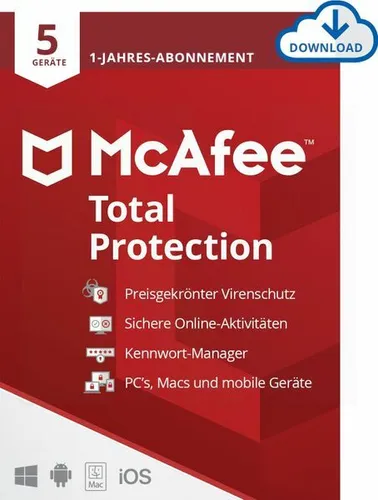 McAfee Total Protection Security 5 PC 1 Jahr Mac Android