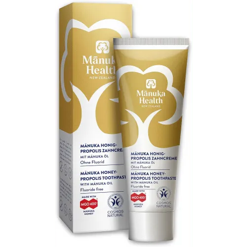 Manuka Health Honig-propolis Zahncreme Fluoridfrei - Zahnpasten, natürliche Pflege mit Honig und Propolis für gesunde Zähne und frischen Atem, ohne Fluorid.
