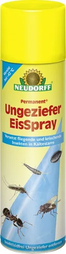 Neudorff Insektenspray Permanent Eisspray 500ml - Universalabwehr für drinnen, wirkt sofort bei -42°C gegen fliegende und kriechende Insekten wie Ameisen und Mücken, 100% biozidfrei und geruchsneutral, für bis zu 60 Anwendungen.