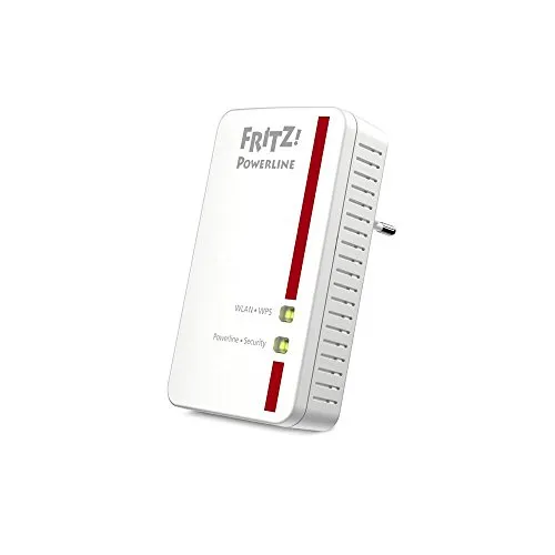 AVM FRITZ!Powerline 540E WLAN-Access Point - Powerline-Adapter für schnelles Heimnetz über Stromleitung, bis zu 500 MBit/s, erweitert WLAN-Reichweite mit Repeater-Funktion und bietet 2 x Fast-Ethernet-Anschlüsse.