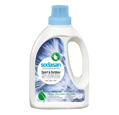 Sodasan Active Sport Waschmittel 750ml - Spezialwaschmittel für Sport- und Freizeitbekleidung aus Natur- und Mischgewebe. Erhält die Funktionalität und Frische Ihrer Kleidung ohne schädliche Zusätze.