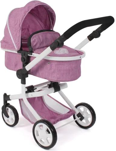 Bayer Chic 2000 - Puppenwagen Mika 2in1 Kombipuppenwagen, höhenverstellbar und schwenkbarer Schieber für Kinder von 4 bis 8 Jahren