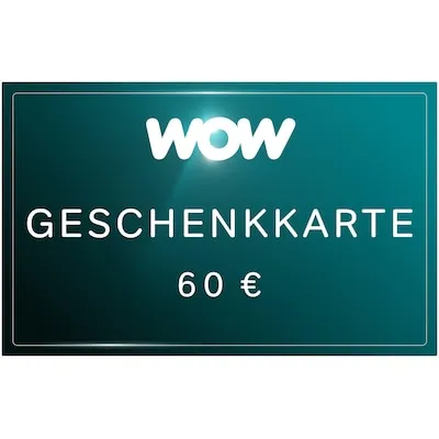 WOW Geschenkkarte 60 EUR DE Download - Gutscheine - Mehrzweck, ideal für Geschenke oder persönliche Einkäufe, sofort als digitaler Code per E-Mail erhältlich.