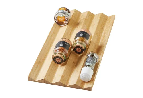 SO-TECH® Schubladeneinsatz Gewürzeinsatz Bambus für Schubladen von ORGA-BOX, Gewürzgläsereinsatz Gewürzdoseneinsatz 473 x 230 x 18 mm