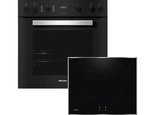 MIELE TwinSet Comfort Induktion - Einbauherdset mit 76 l Garraum - Einbauherdset mit Backofen H 2459 I und Induktionskochfeld KM 7061 FR, bietet viel Platz, perfekte Reinigung durch PerfectClean und einfache Bedienung mit FlexiClip-Vollauszügen.