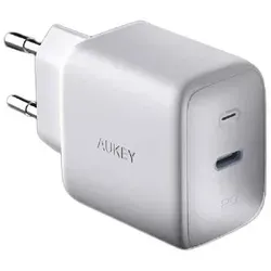 AUKEY PA-B2-Whi Omnia 61W PD-Ladegerät - Netzteile & Ladegeräte – Kompaktes 61W PD-Ladegerät mit über 95% Ladeeffizienz, ideal für MacBook Pro und andere USB-C-Geräte, perfekt für Zuhause und unterwegs.