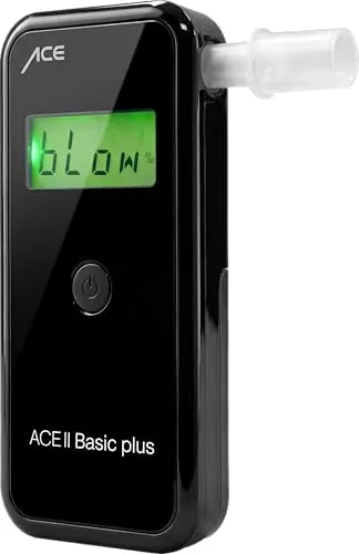 ACE II Basic Plus Alkotester - 99% Messgenauigkeit - Alkoholtester mit Testsieger-Genauigkeit von 99% laut TU Wien, ideal für Suchtkliniken und Selbstkontrolle.
