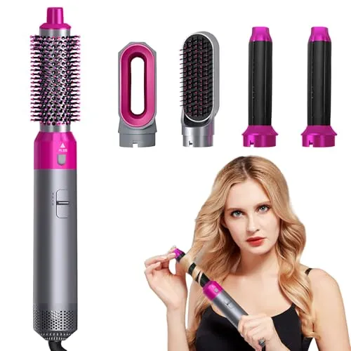Hairstyler 5 in 1 - Air Styler Set mit 1000W - Vielseitiger 5-in-1 Hairstyler für alle Haartypen! Kombiniert Föhn, Rundbürste, Glättbürste und Lockenstab für müheloses Styling. Genießen Sie frizzfreies, glänzendes Haar dank innovativer Ionen-Technologie und intelligenter Temperaturkontrolle.