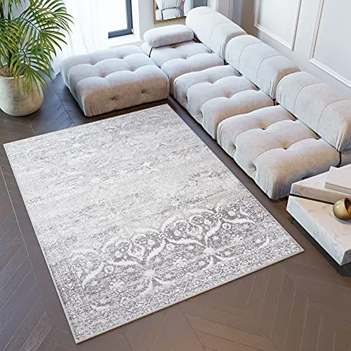 Tapiso Teppich Hellgrau 80x150 cm - Teppiche & Böden: Pflegeleichter Teppich aus der Sky Kollektion mit modernem Design, ideal für Wohnzimmer und Schlafzimmer, sorgt für eine harmonische Atmosphäre.