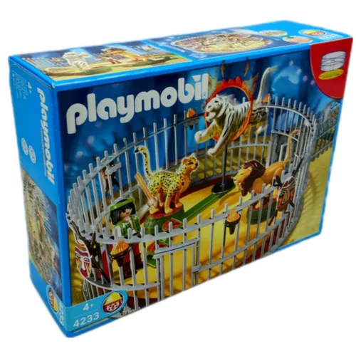 Playmobil 4233 Raubtierdressur - Zirkus Circus Löwe Tiger Dompteur - Zirkus-Spielset für Kinder ab 5 Jahren, fördert Kreativität und Rollenspiel mit Löwen und Tigern.