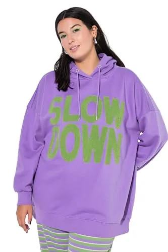 Studio Untold Sweatshirt Hoodie oversized mit Towel-Statementprint in Blau/Lila 50/52 - Stylischer Hoodie mit einzigartigem Towel-Statementprint. Aus einer hochwertigen Baumwollmischung, ideal für lässige Outfits. Maschinenwaschbar und angenehm zu tragen.