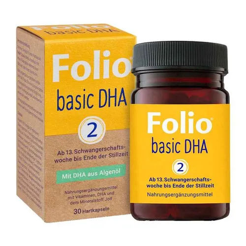 Folio 2 Basic DHA 30 ST - Arzneimittel zur Unterstützung der Schwangerschaft, enthält wichtige Fettsäuren für die gesunde Entwicklung des Babys.