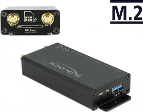 Delock USB 3.0 Converter for M.2 Key B module with SIM slot and enclosure - Schnittstellenadapter - M.2 Card - USB 3.0 - Schwarz
