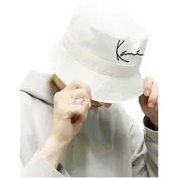 Karl Kani Signature Bucket Hat weiß - Caps & Hüte, hochwertiger Unisex Sommerhut aus 100% Baumwolle mit Karl Kani Brandlogo für stilvollen Schutz vor Sonne.
