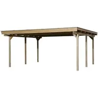 Doppelcarport weka 616 - 500 x 500 cm, kesseldruckimprägniert - Gartenhäuser, Geräteschuppen & Carports - Robuster Doppelcarport mit Flachdach, idealer Schutz für zwei Fahrzeuge und langlebige Holzqualität.