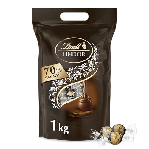 Lindt LINDOR Schokoladen Kugeln Extra Dunkel - 1kg Großpackung, 70% Kakao, ideal zum Verschenken oder Selbstgenießen