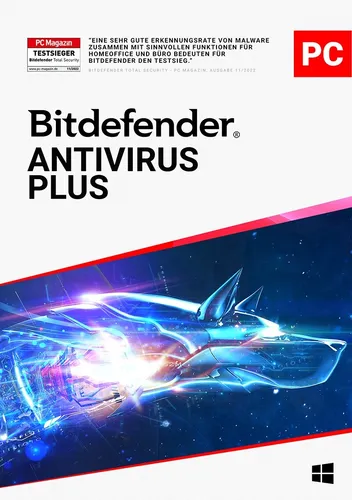 Bitdefender Antivirus Plus - Sicher Surfen ohne Sorgen - Security-Suite mit Echtzeitschutz gegen Viren, Ransomware und Phishing. Inklusive 200 MB VPN für anonymes Surfen und vollständigen Schutz für Windows-Geräte.
