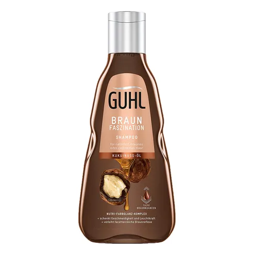 Guhl Shampoo BRAUN FASZINATION 250ml mit Kukuinuss-Öl für tiefe Braunnuancen