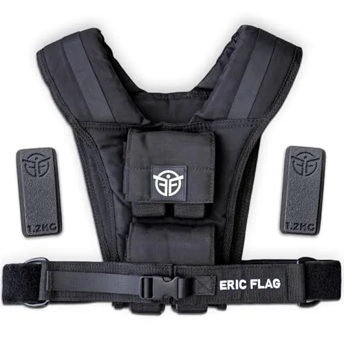 Eric Flag Gewichtsweste 20kg oder 10kg - Einstellbare Weighted Vest für Crosstraining, Krafttraining, Calisthenics und Gym, Bequeme Gewichtsweste mit Herausnehmbare Metall-Gewichte, Damen & Herren