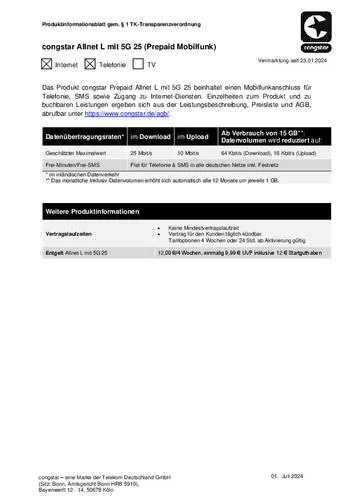 Congstar Allnet L Prepaid-Karte ohne Vertragsbindung