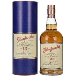 Glenfarclas Aged 12 Years Highland Single Malt Scotch - Whisky, 12 Jahre gereift mit Aromen von Vanille, Schokolade und Honig. Ideal für Genießer, die einen vollmundigen Geschmack schätzen.