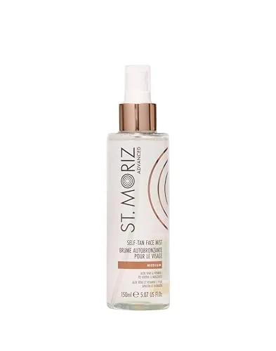St. Moriz Professional Selbstbräuner Gesichtsspray 150 ml - Mittlere Bräune - Selbstbräuner für ein natürliches, strahlendes Hautbild. Das Gesichtsspray sorgt für eine gleichmäßige, mittlere Bräune und ist einfach anzuwenden.