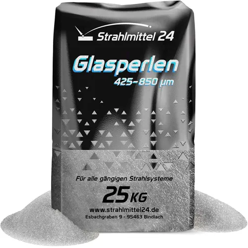 Glasperlen Strahlmittel 425-850 µm Sandstrahlen Strahlgut Glasstrahlmittel 25 kg