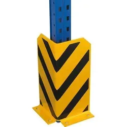 Rammschutz L-Form 400 mm schwarz/gelb - Artikel: 7830493425 - Rammschutz für Rahmenständer, ideal zum Schutz von Wänden und Möbeln, sicher in gelb-schwarz, Lieferung inklusive 4 Schraubankern zur einfachen Bodenbefestigung.