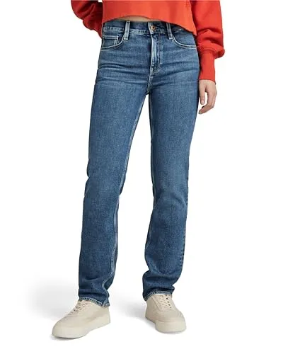 G-STAR RAW Damen Strace Straight Jeans, Blau - Straight Fit Jeans mit 5 Taschen, inklusive Münztasche, aus hochwertigem Material für optimalen Tragekomfort. Ideal für einen lässigen Look.