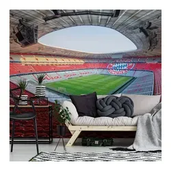 K&L Wall Art Fototapete Große Fußball Fototapete FC Bayern München Mia San Mia Vliestapete FCB, sportliche Wohnzimmer Tapete bunt 4.32 m x 3 m