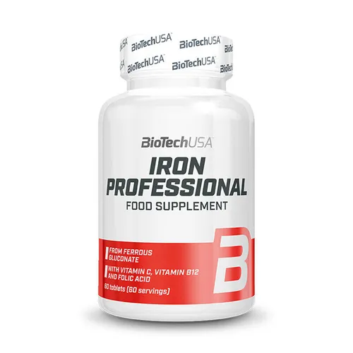 BioTechUSA Iron Professional - 60 Kapseln - Eisen Vitamin C Vitamin B12 Folsäure