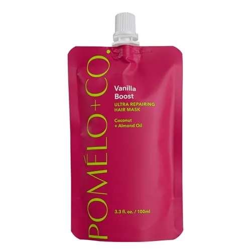 Pomélo+Co Pflegende Pre-Shower Haarmaske mit lieblich-süßem Vanille Duft, Argan Öl und Vitamin E/Haarpflege für trockenes und geschädigtes Haar/Vanilla Boost 100ml