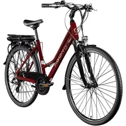 E-Bike AGON "Avesa" Gr. 48, rot (weinrot) - Komfortables Pedelec für Damen und Herren - E-Bikes - Bestseller mit Aluminium-Trapezrahmen, leistungsstarkem 250W Motor und bis zu 115 km Reichweite. Ideal für tägliche Fahrten und entspannte Ausflüge!