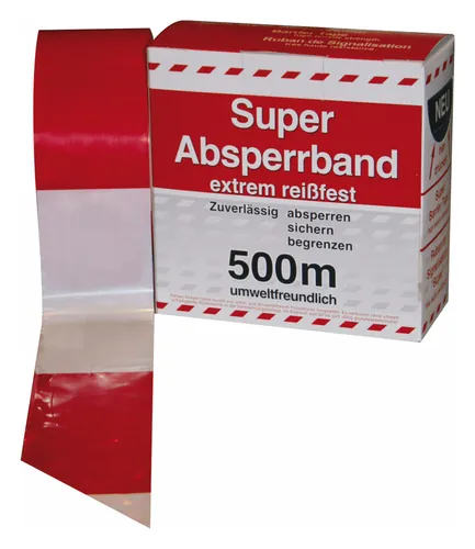 Kelmaplast Absperrband rot / weiss 500 m-Rolle - 1100000800500159901000002