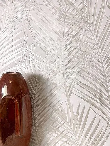 NEWROOM Tapete Creme Vliestapete Dschungel - Moderne Mustertapete mit Palmenmotiven - Tapeten für ein modernes Zuhause: Hochwertige Vliestapete in Creme mit tropischem Dschungeldesign, ideal für jeden Raum. Inklusive Tapezier-Ratgeber für ein perfektes Ergebnis.