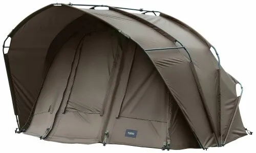 Bivvy MK Fort Knox 2.0 Pro Dome 2 Mann Angelzelt - Robustes 2-Mann Angelzelt mit Klarsichtfenster, inklusive T-Pegs und Gummi-Zelthammer. Ideal für Angler, die auch bei widrigen Wetterbedingungen optimal geschützt sein möchten.