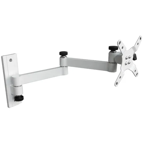 TV Wandhalterung bis 32 Zoll - drehbar, neigbar & schwenkbar - TV-Ständer & -Wandhalterungen, ideal für flexible TV-Platzierung, unterstützt bis 12 kg und VESA 100 x 100 mm, in elegantem Weiß.