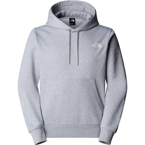 THE NORTH FACE NF0A89FCDYX M Simple Dome Hoodie Sweatshirt - Herren-Sweatshirt in TNF Light Grey Heather, mit normaler Passform, Kängurutasche und verstellbarer Kapuze für optimalen Komfort.