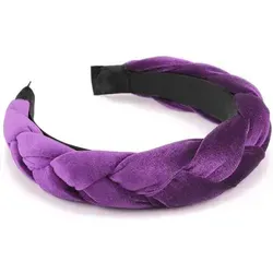 DRESHOW Geflochtenes Samt Stirnband für Damen - Hochwertiges geflochtenes Stirnband aus weichem Samt, das sich ideal anpasst. Stilvolles Design in Red Violet, perfekt für Alltag und besondere Anlässe. Komfortabel und modisch zugleich, ein echtes Must-Have!