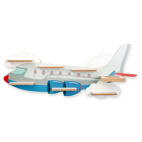 Regal „Flugzeug“ geeignet für Toniebox und Tonies inkl. 40 Metallplättchen für Flexible Befestigung der Tonie Figuren (Flugzeug)