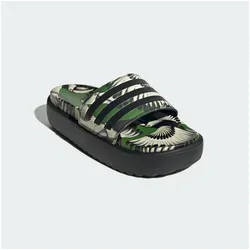 adidas Adilette Platform Badeschuhe schwarz/grün Damen - Größe 42 (US 9) - Badeschuhe mit stylisher EVA-Plateausohle für optimalen Komfort, ideal für den Sommer und perfekt kombinierbar mit lässigen Outfits.