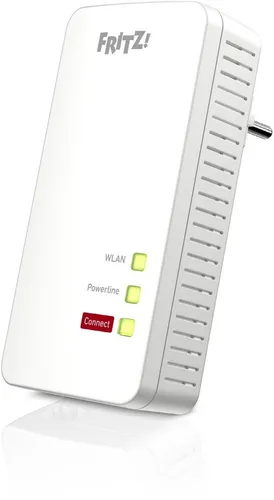 AVM FRITZ!Powerline 1260 Single-Adapter - 1.200 MBit/s WiFi Access Point für optimales Media-Streaming und einfache NAS-Anbindung, Plug-and-Play