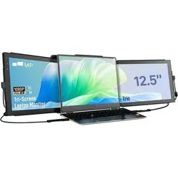 MOBILE PIXELS, Tragbarer 13,3" IPS Monitor Tri-Screen 2.0 Full HD drehbar für PC, Schwarz